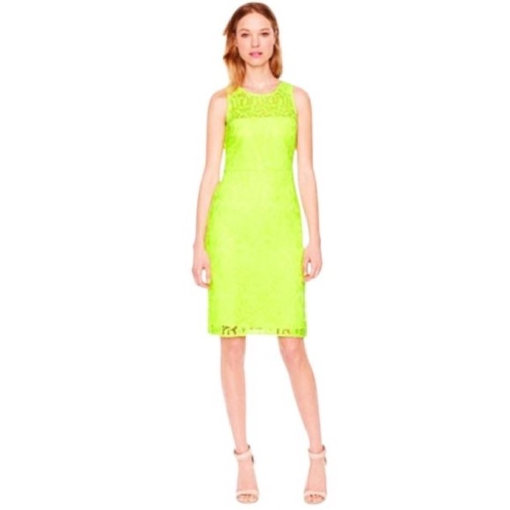 J. Crew Neon Lace sleeveless sheath cocktail dress